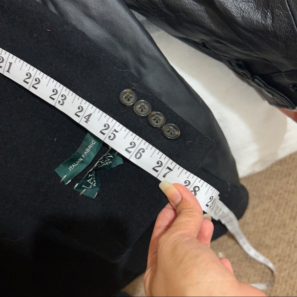 Ralph Lauren Black Wool Mixed Blend Trench Coat - Picture 11 of 12